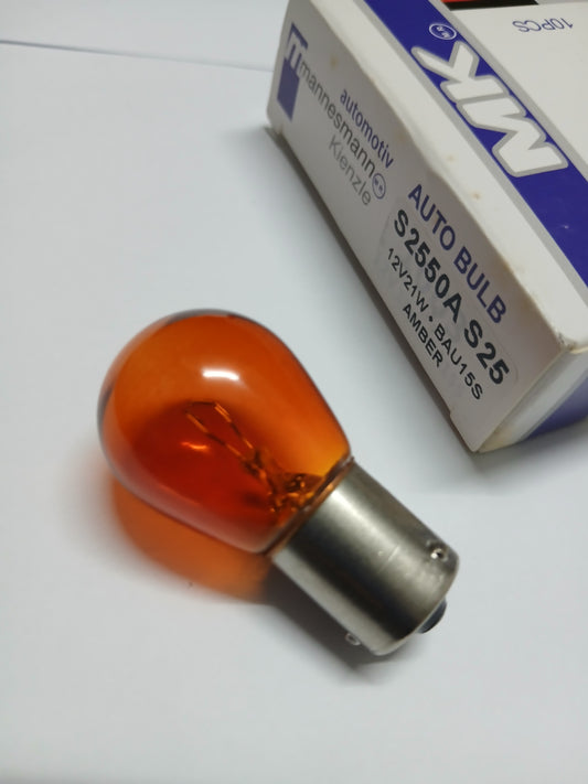 MK Technology PY21W BAU15S Amber 12V 21W Incandescent Bulb | ALIMER Mauritius