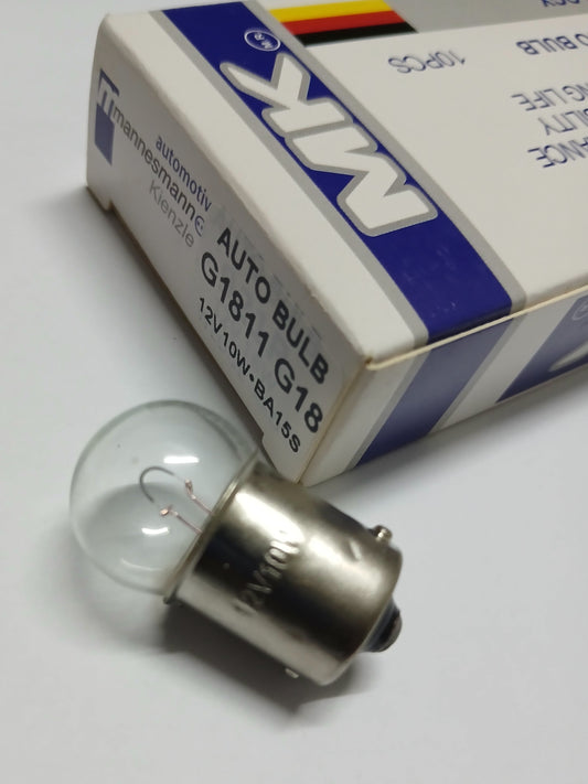 MK Technology G18 BA15S 12V 10W Incandescent Bulb | ALIMER Mauritius