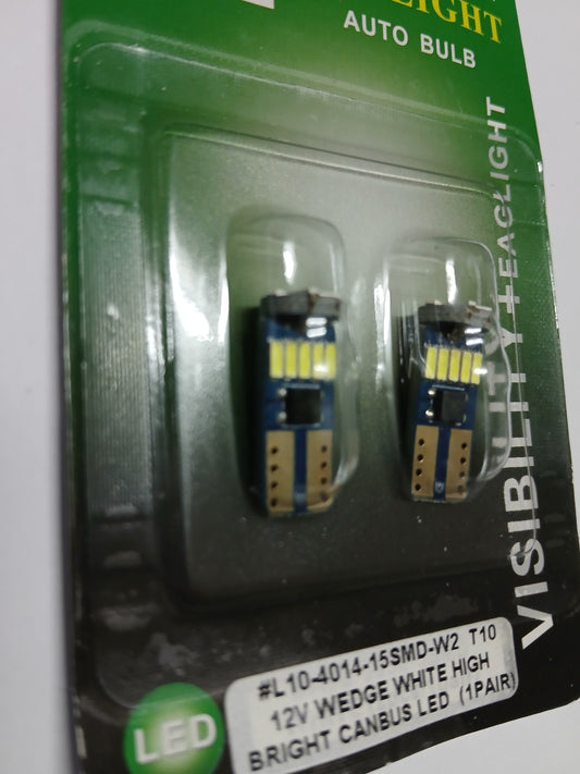 Eaglight T10 W5W White High Brightness CANBUS LED Bulbs (1 Pair) 1