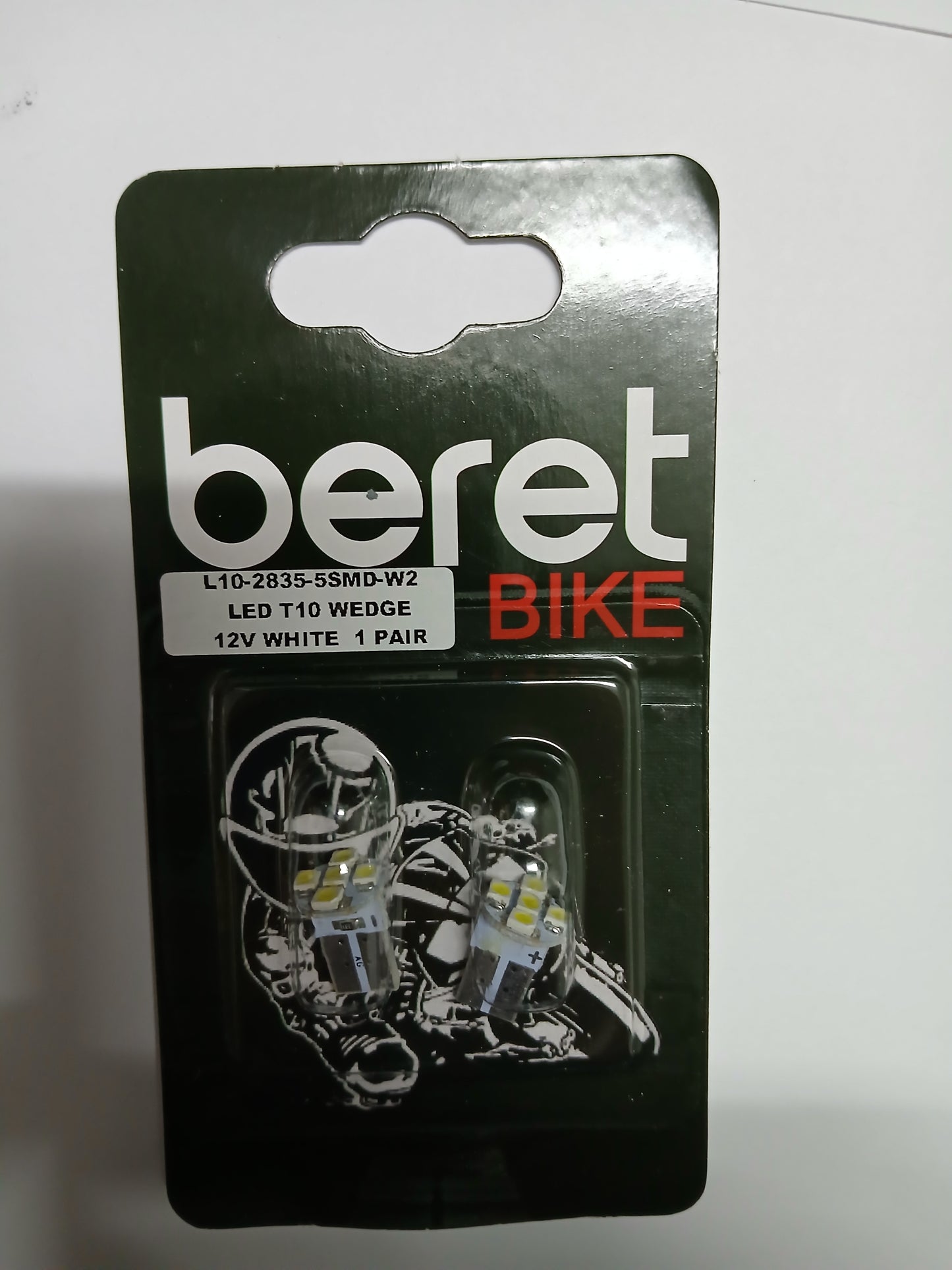 Beret Bike T10 W5W White 5SMD 2835 LED Bulbs (1 Pair) 
