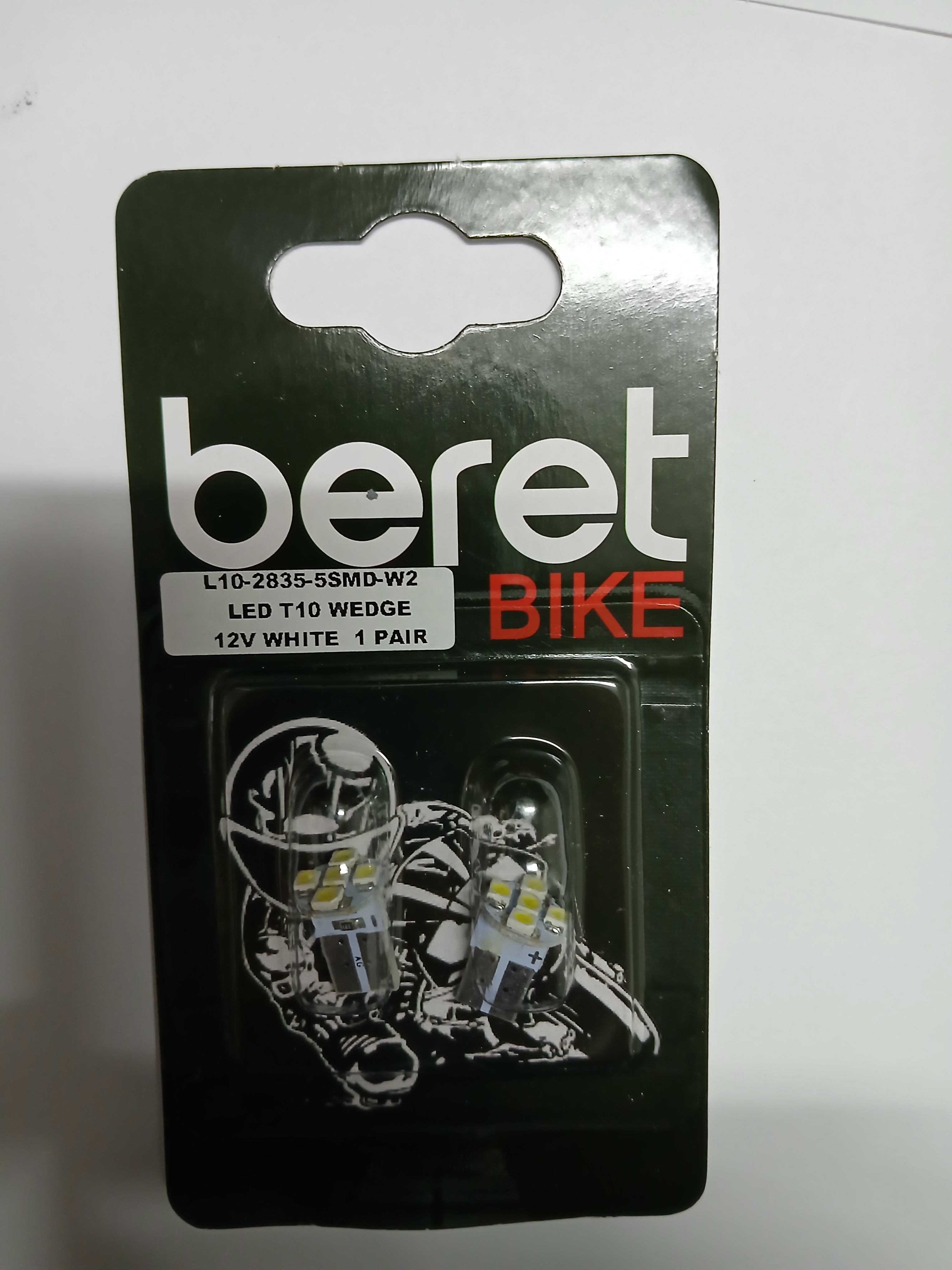 Beret Bike T10 W5W White 5SMD 2835 LED Bulbs (1 Pair) | ALIMER Mauritius